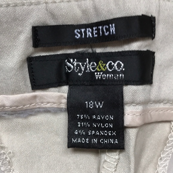 Style & Co Beige stretch Crops 18W - Picture 3 of 8